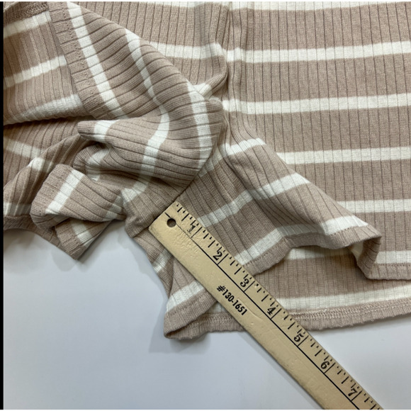 French Connection Tommy Short Womens XS Extra Small Beige Ribbed Knit Striped - Picture 5 of 9